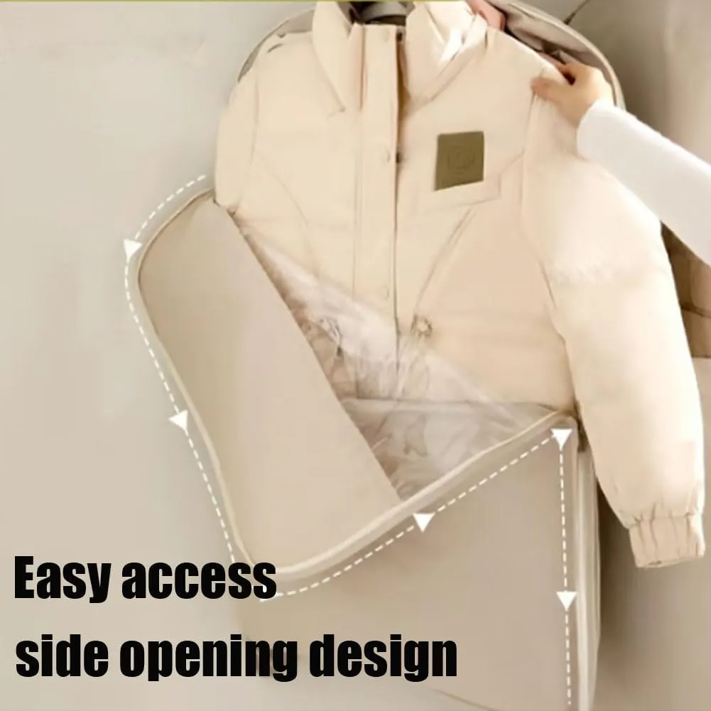 2025 Space Saving Hanging Garment Bag With Self Compression Zipper, Long Dress Bags For Hanging Clothes, Washable Suit Cover For Dresses, Coats, Heavy Duty Garment Bags (1PC-Pink,M)