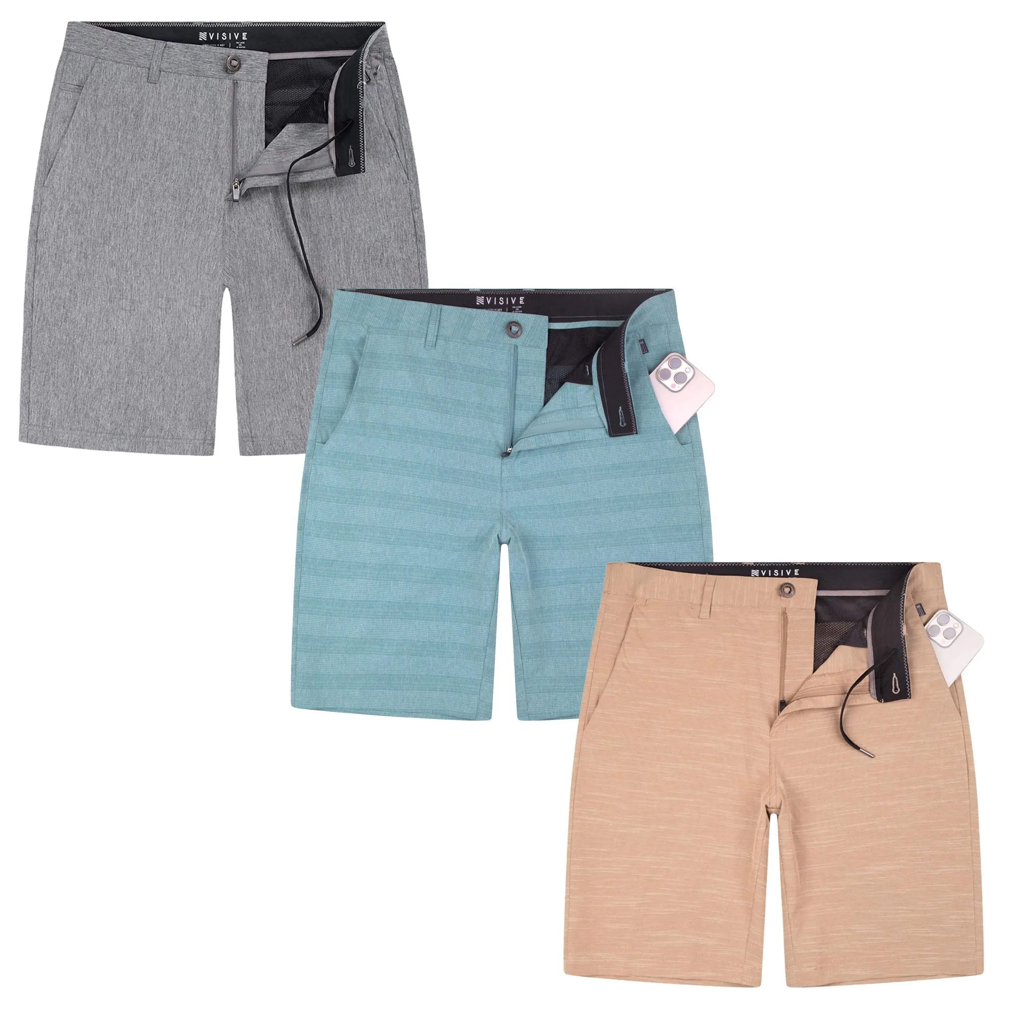 3 Pack Mens Hybrid Shorts