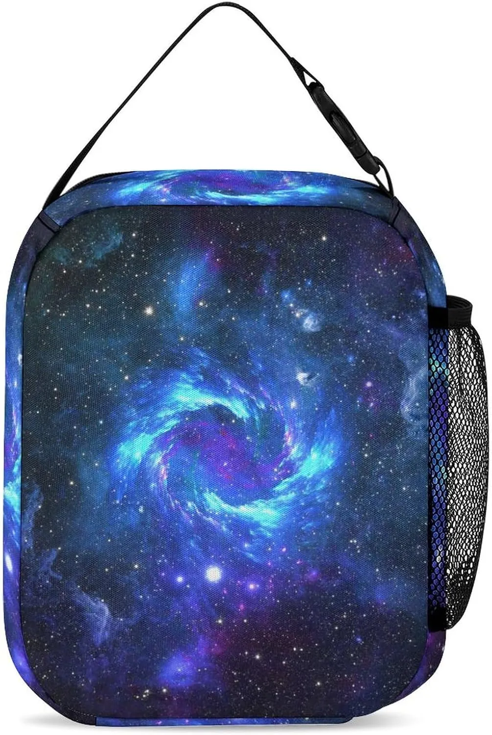 3 Pcs Blue Galaxy Backpack Set for Men WomenKawaii Laptop Bag Adjustable Daypack for Work,Large Capacity Lightweight Double Shoulder Backpack with Lunch Bag & Pencil Case