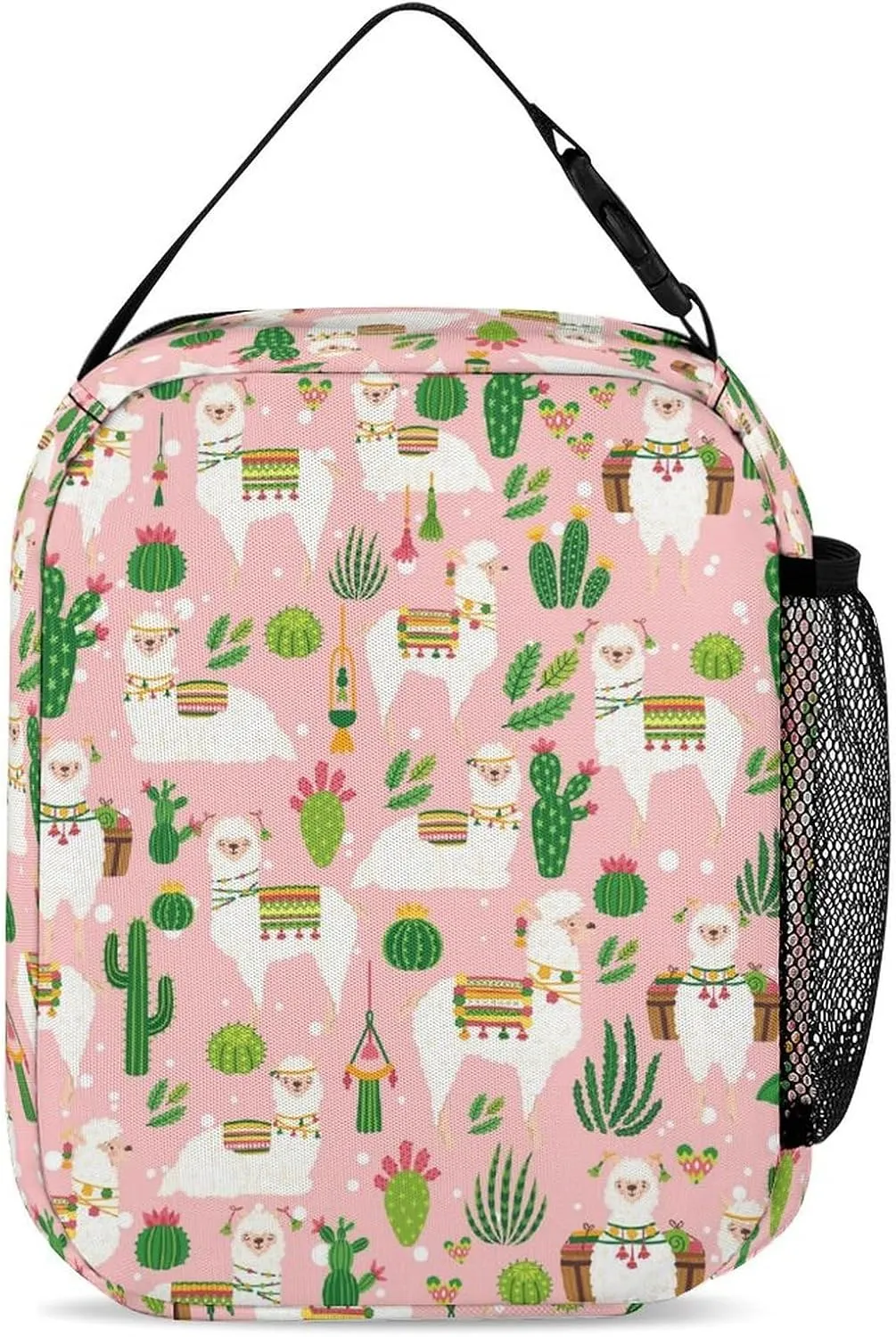 3 Pcs Cactus Alpaca Backpack Set for Men WomenKawaii Laptop Bag Adjustable Daypack for Work,Large Capacity Lightweight Double Shoulder Backpack with Lunch Bag & Pencil Case