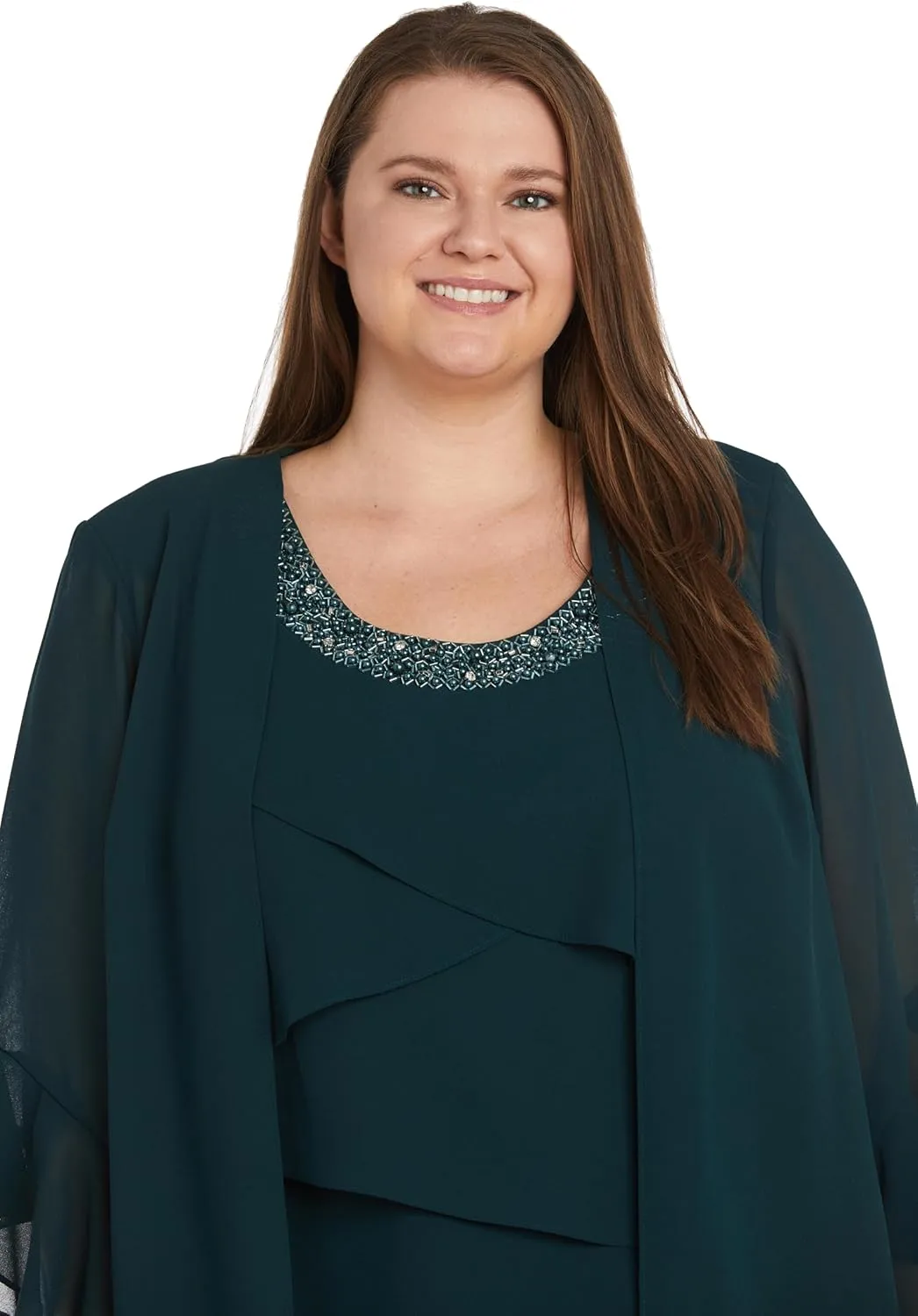 3PC Duster & Pantsuit Set W/Trim Detail