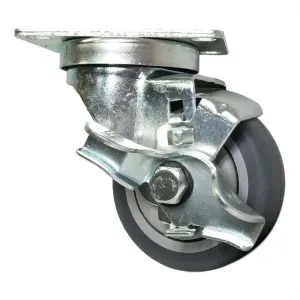 3" x 1-1/4" Thermo-Pro Swivel Caster, Top Lock Brake, Swivel Dust Cap 210 lbs Capacity