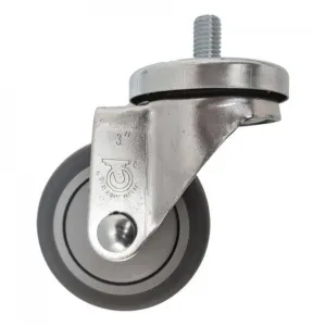 3" x 1-1/4" Thermo-Pro Wheel Threaded Swivel Stem Caster (1/2") - 210 lbs. Cap.