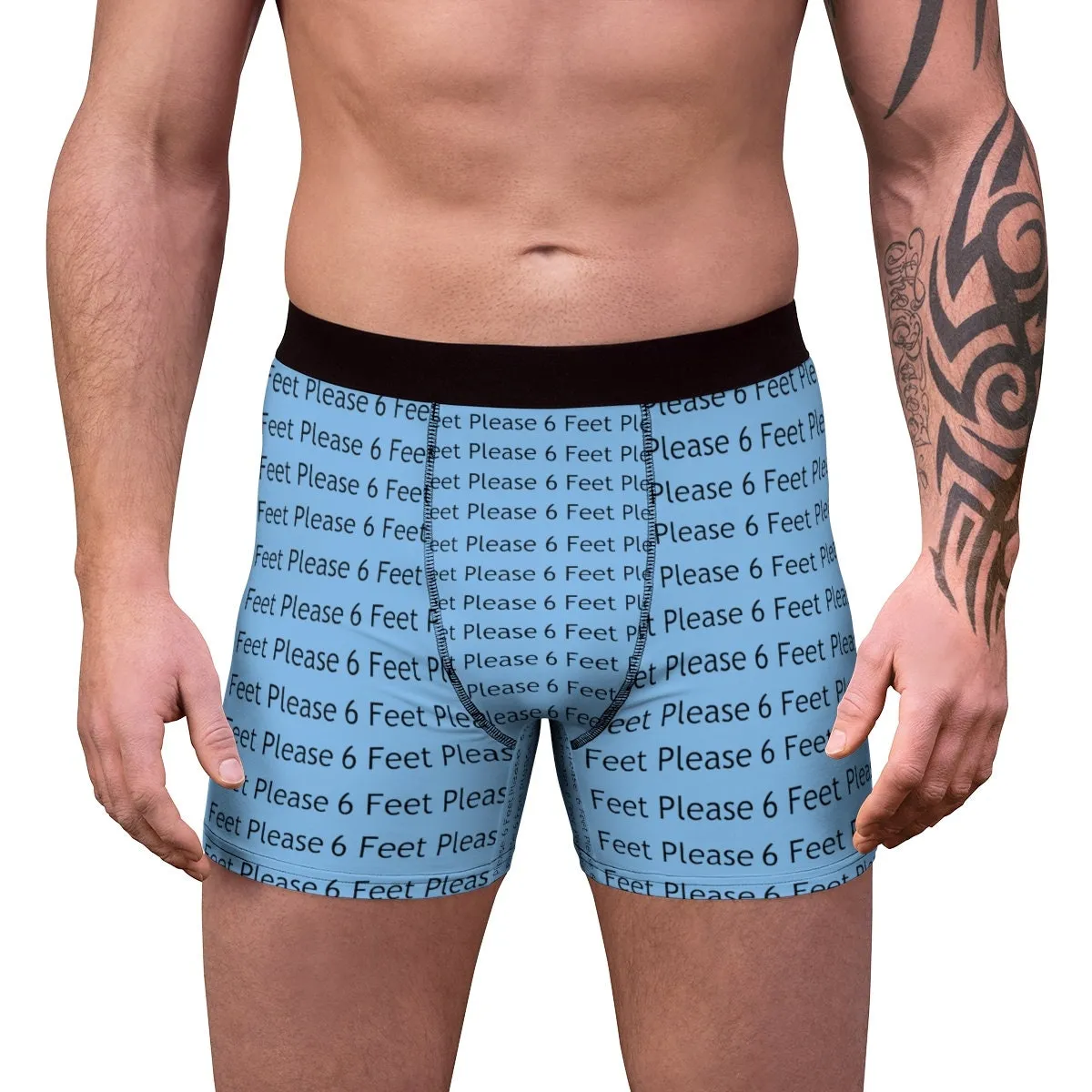 6 feet pls Covid Fun Men&#39;s Boxer Briefs in lightweight fabric, Christmas,Birthday/Engagement/Anniversary/Funny Covid Gifts