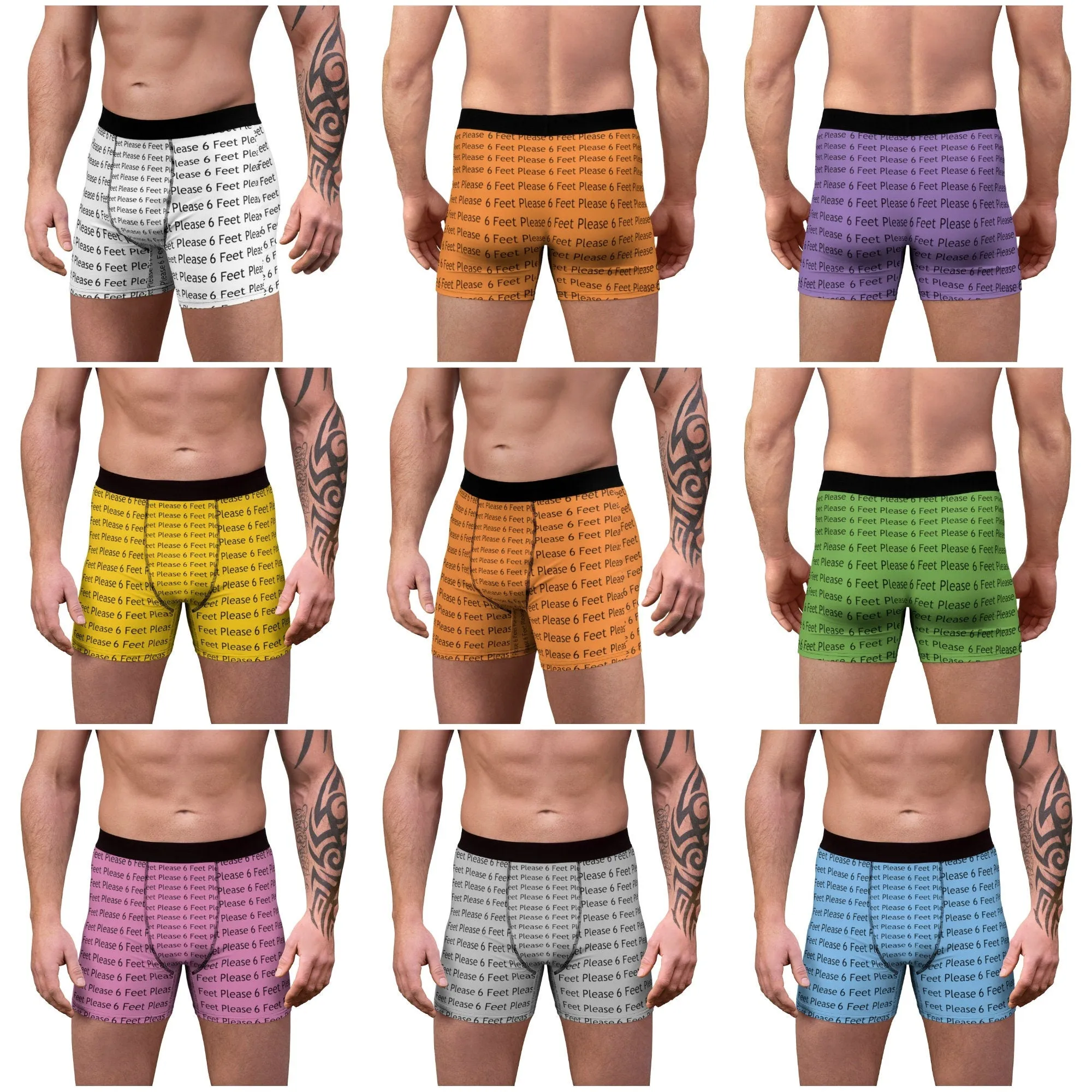 6 feet pls Covid Fun Men&#39;s Boxer Briefs in lightweight fabric, Christmas,Birthday/Engagement/Anniversary/Funny Covid Gifts