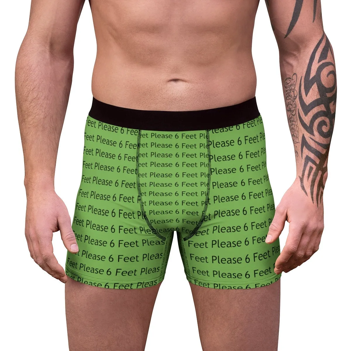6 feet pls Covid Fun Men&#39;s Boxer Briefs in lightweight fabric, Christmas,Birthday/Engagement/Anniversary/Funny Covid Gifts