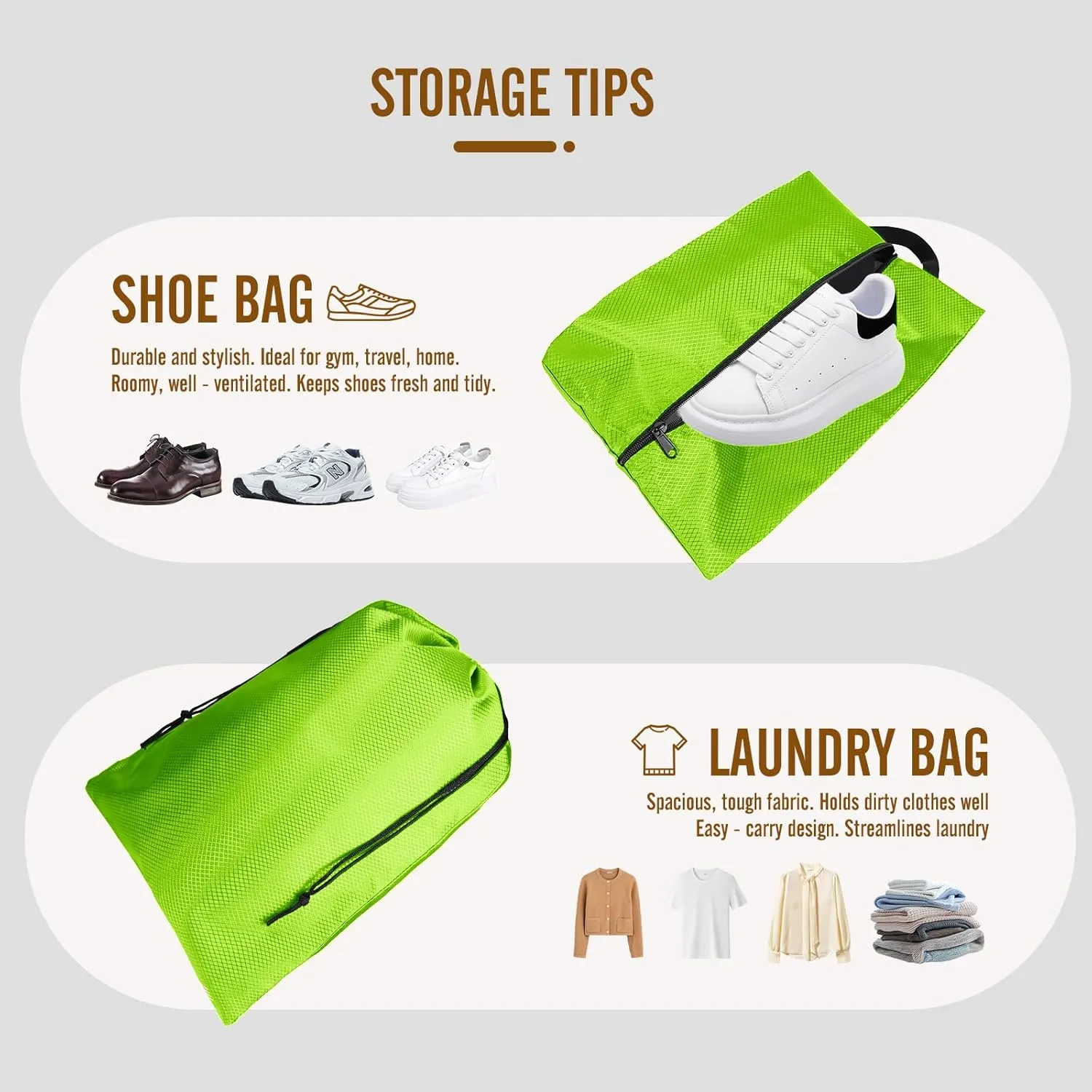 8 Set Compression Packing Cubes for Travel, Expandable Luggage Organizer with Shoe Bag & Laundry Bag - Lightweight Suitcase & Backpack Travel Essentials (Green)