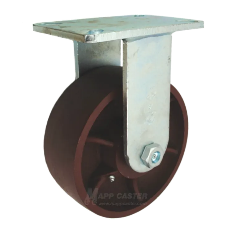 8" x 3" Ductile Steel Wheel P70 Rigid Caster - 5,400 Lbs Capacity
