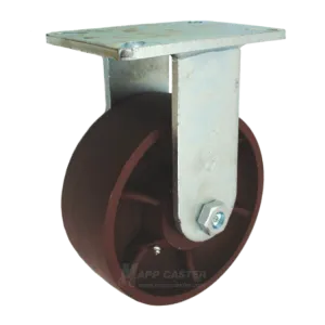 8" x 3" Ductile Steel Wheel P70 Rigid Caster - 5,400 Lbs Capacity