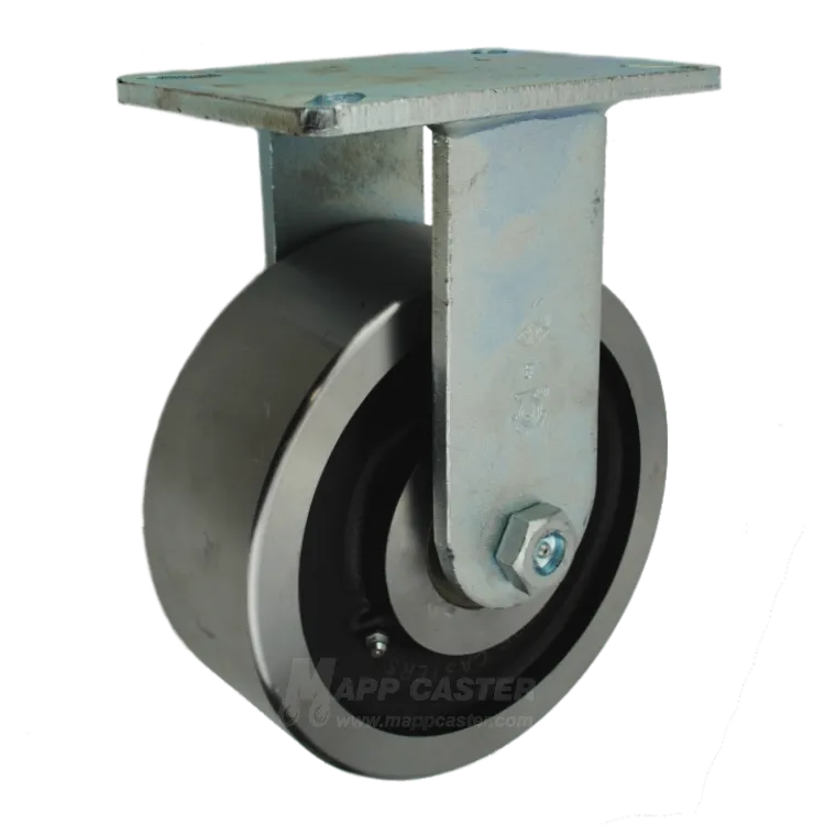 8" x 3" Forged Steel Wheel P70 Rigid Caster - 5,400 Lbs Capacity