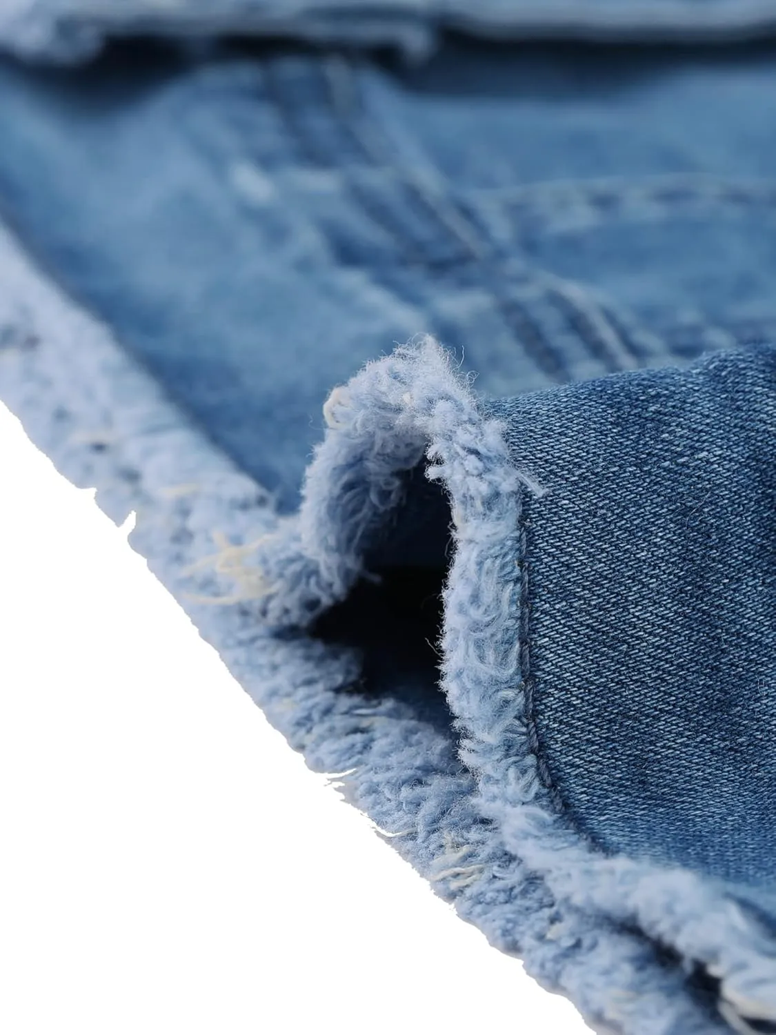 Agnes Orinda Plus Size Denim Jackets for Women Frayed Hem Classic Washed Jean Jacket