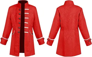 AIEOE Kids Boys Steampunk Pirate Jackets Classic Halloween Cosplay Gothic Dovetail Coat Costume for School Musical