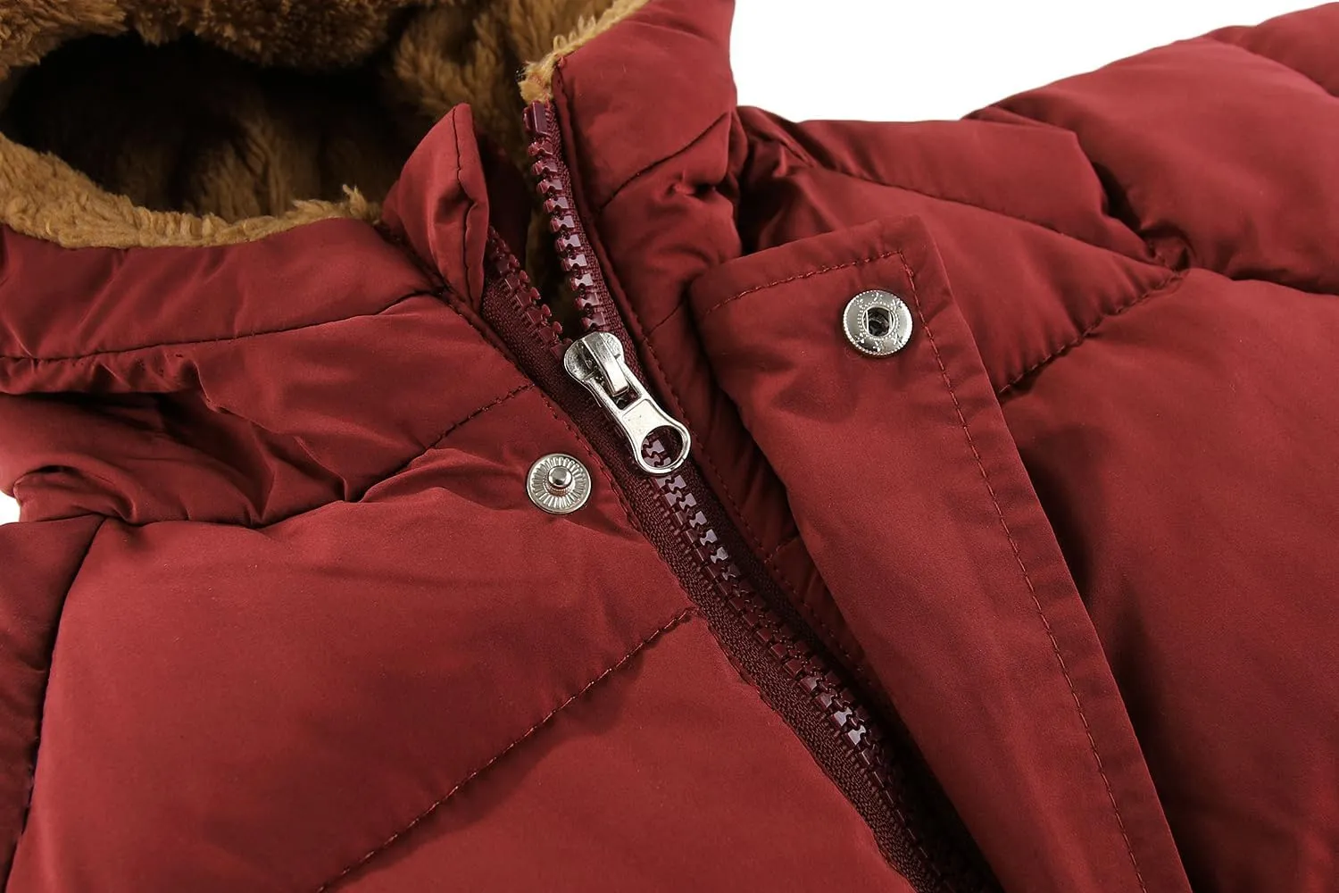 AIWUHE Toddler Winter Coat Boys Girls Down Jacket Hooded Fleece Warm Outwear 3D Ear Padded Puffer Jacket With Pockets 1-6Y