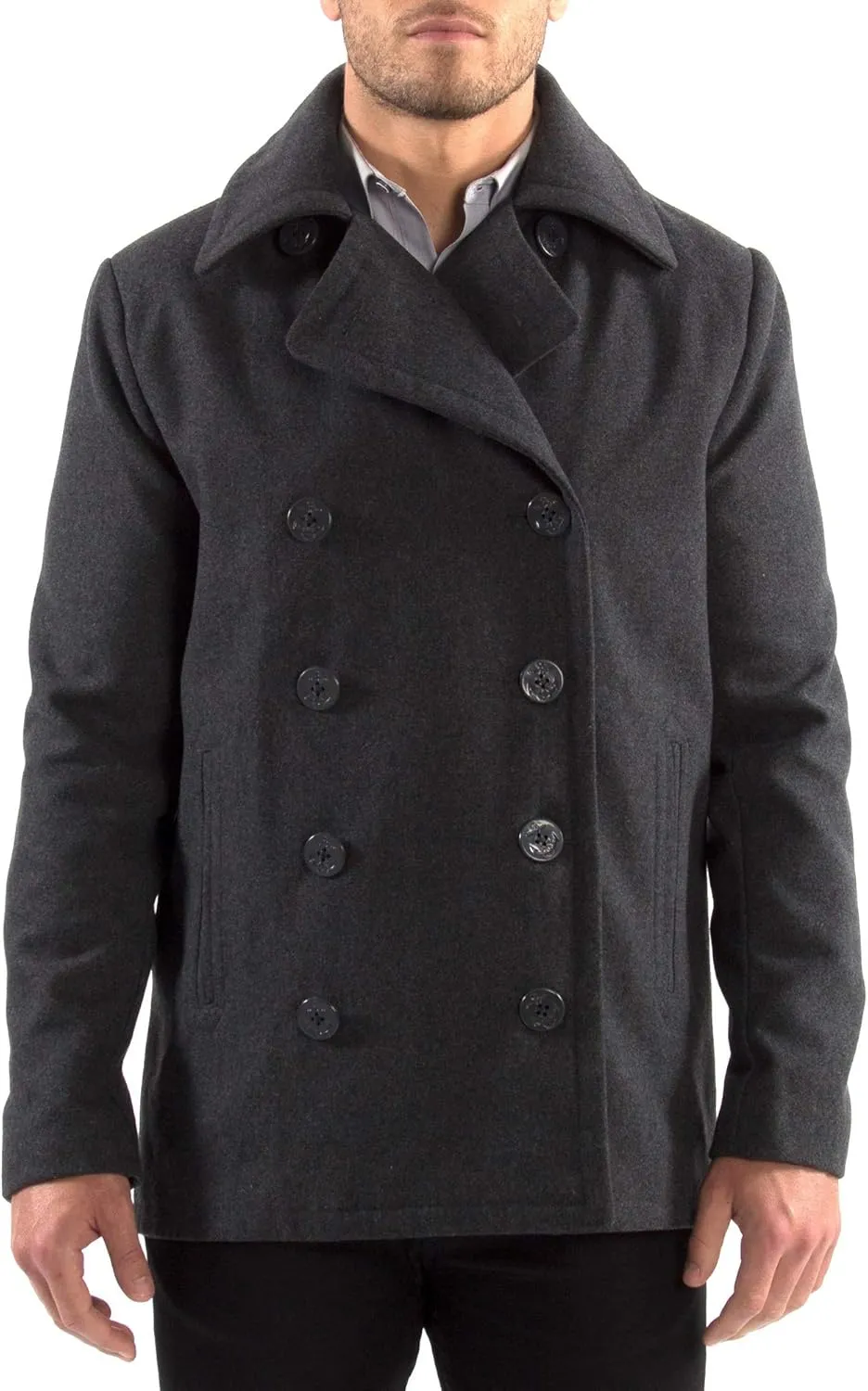 Alpine Swiss Mason Mens Wool Blend Classic Pea Coat Jacket
