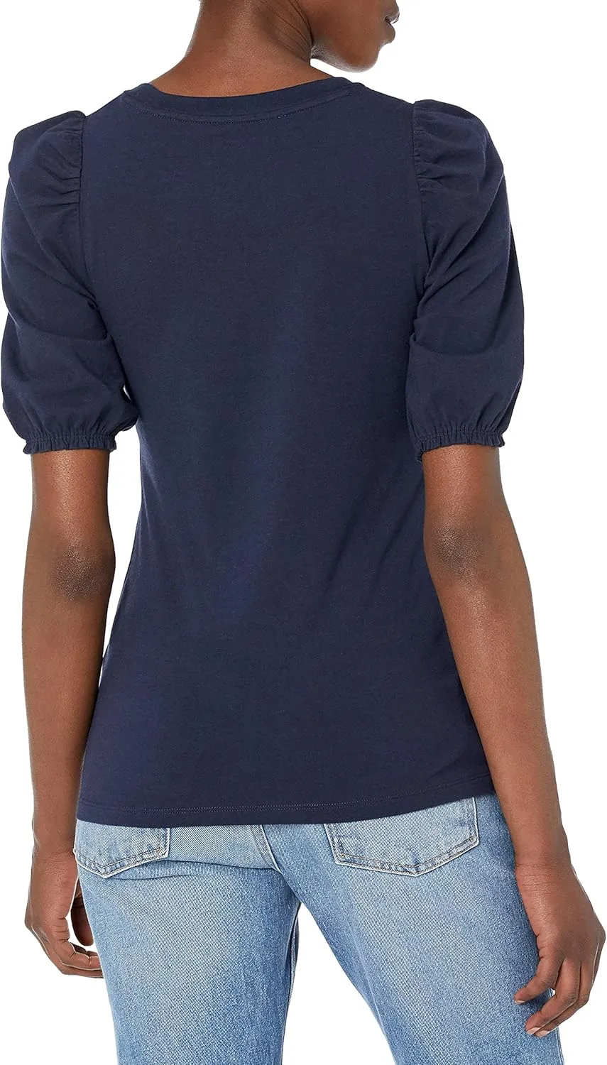 Amazon Essentials Women's Classic-Fit Puff Short-Sleeve Crewneck T-Shirt