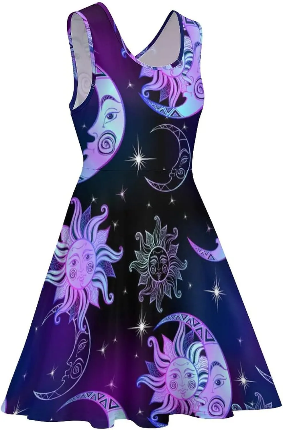 AMRANDOM Womens Summer Sundress Hawaii Beach Sleeveless Dress, XS-5XL