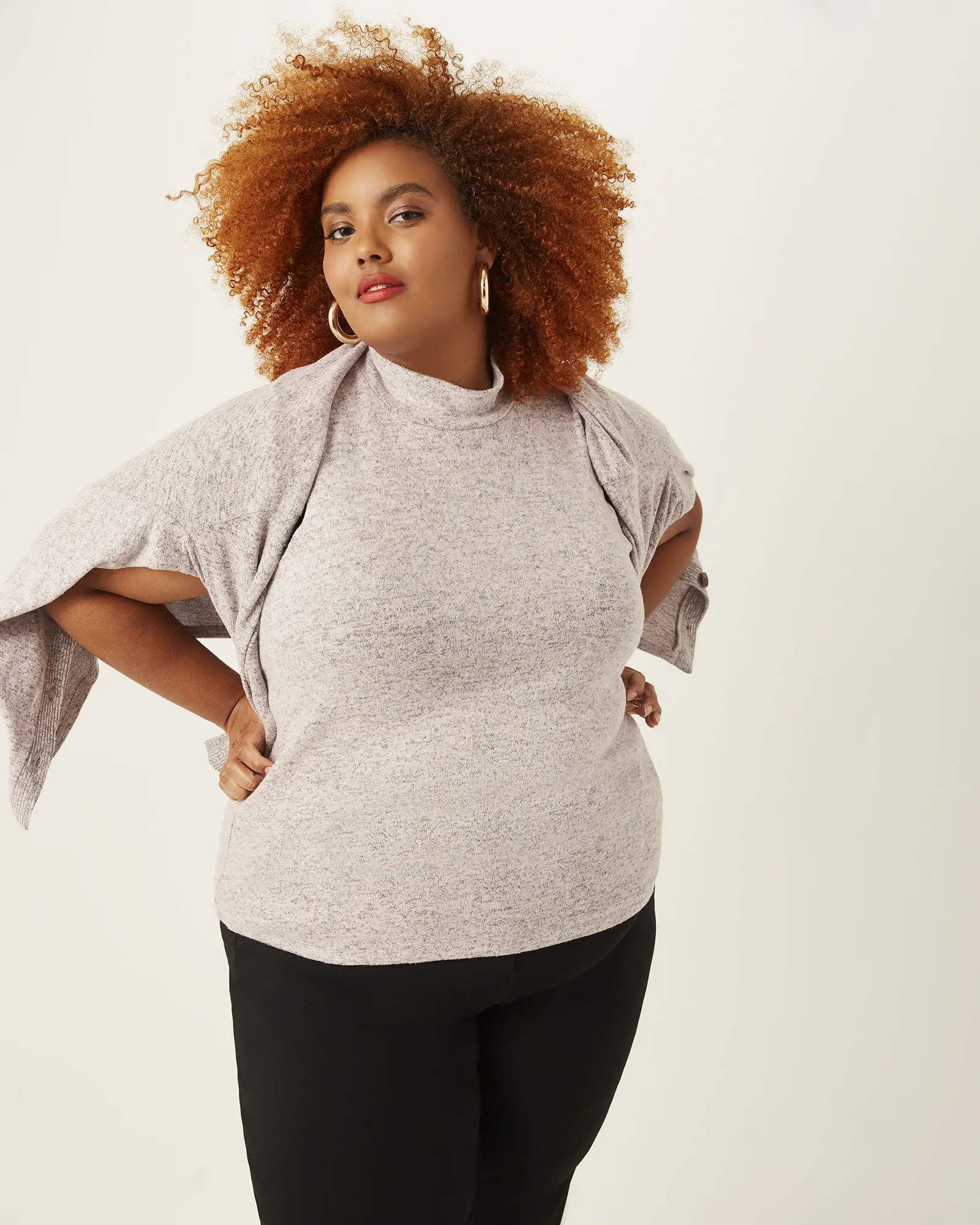 Angela Mock Neck Sweater Tank | Mauve