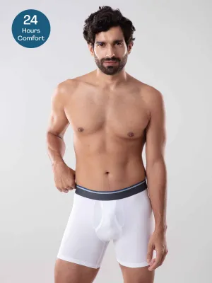 Anti Odor Cotton Tencel Cooling Boxer Brief - White