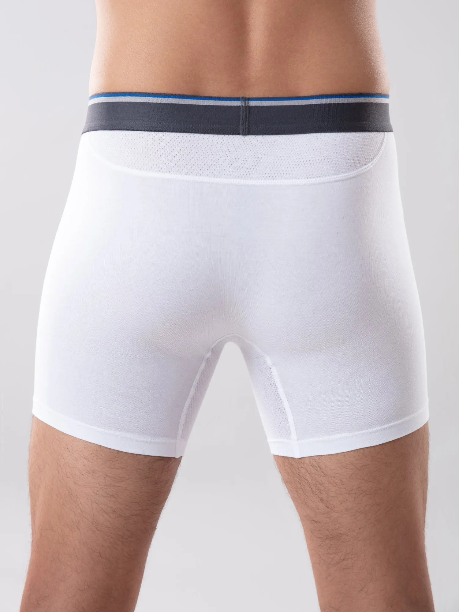 Anti Odor Cotton Tencel Cooling Boxer Brief - White