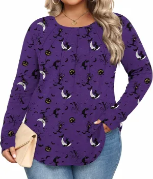 Anymiss Spring Plus Size Tops for Women 2025 Winter Sweaters Trendy Long sleeve Crew Neck Tshirts L-5XL
