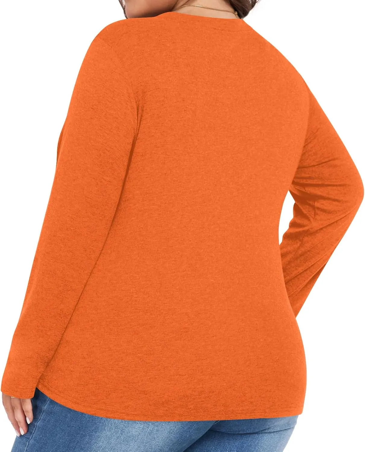 Anymiss Spring Plus Size Tops for Women 2025 Winter Sweaters Trendy Long sleeve Crew Neck Tshirts L-5XL
