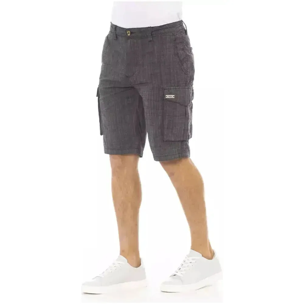 Baldinini Trend Black Cotton Men Cargo Short