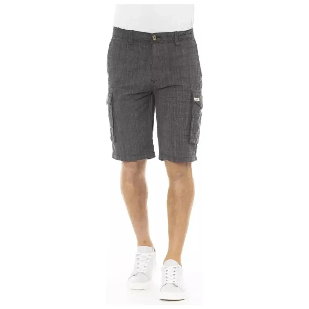 Baldinini Trend Black Cotton Men Cargo Short