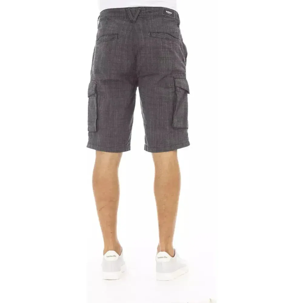 Baldinini Trend Black Cotton Men Cargo Short