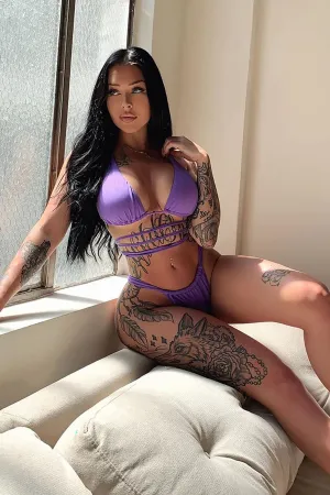 Beach Bum Day Strappy 2 Piece Bikini - Purple