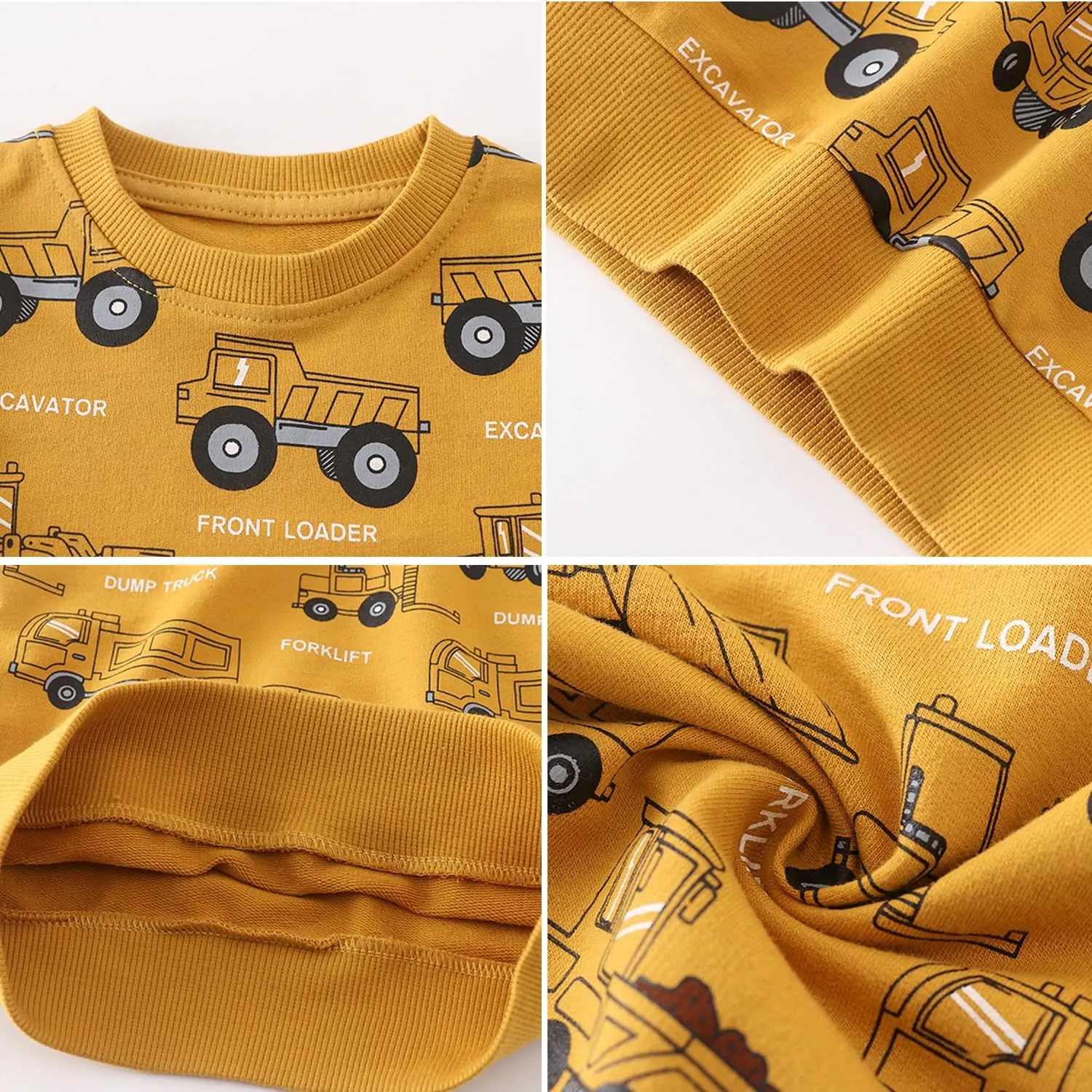 BeiVSlley Toddler Boys 3 Pack Cotton Pullover Crewneck Sweatshirt Long Sleeve Cartoon Shirt Sweaters Tops