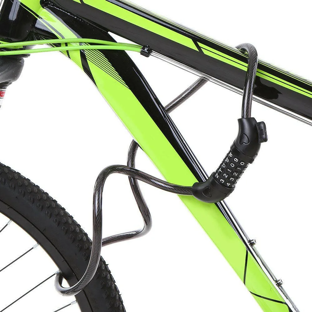 Bicycle Coded Wire Lock Anti-theft 5-Digit Coded Lock Anti-shear  Safety Cable Chain Lock Waterproof Bike Tyre Shackle