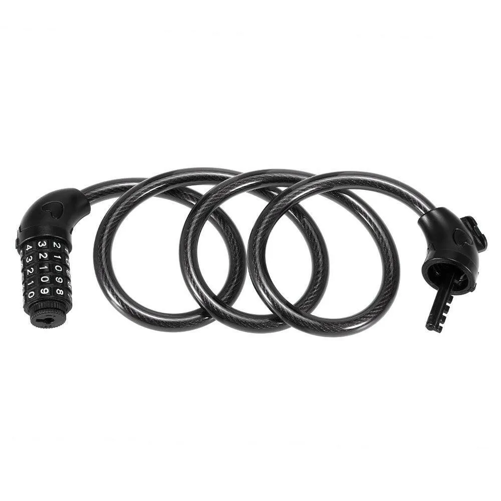 Bicycle Coded Wire Lock Anti-theft 5-Digit Coded Lock Anti-shear  Safety Cable Chain Lock Waterproof Bike Tyre Shackle