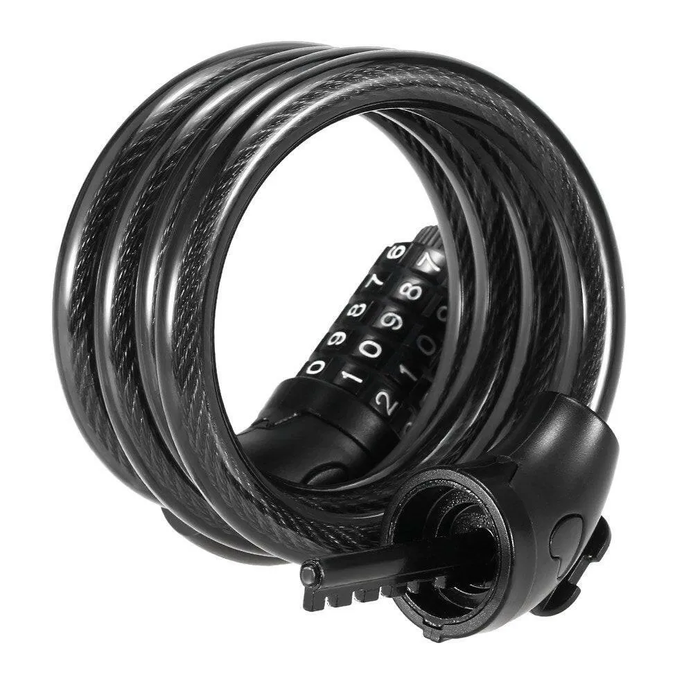 Bicycle Coded Wire Lock Anti-theft 5-Digit Coded Lock Anti-shear  Safety Cable Chain Lock Waterproof Bike Tyre Shackle