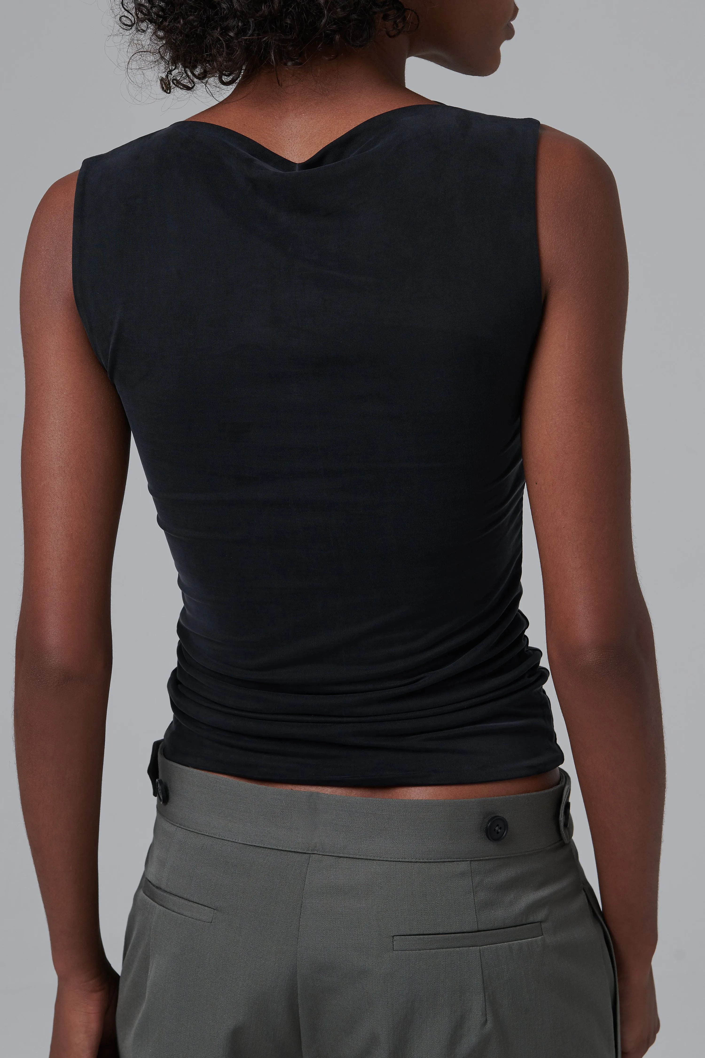 Black Cupro Jersey Tank Top