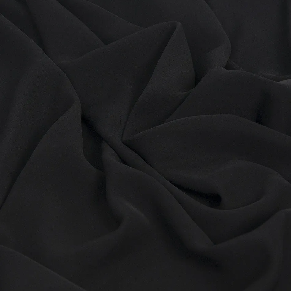 Black Mid Weight Fluid Poly Fabric 1835