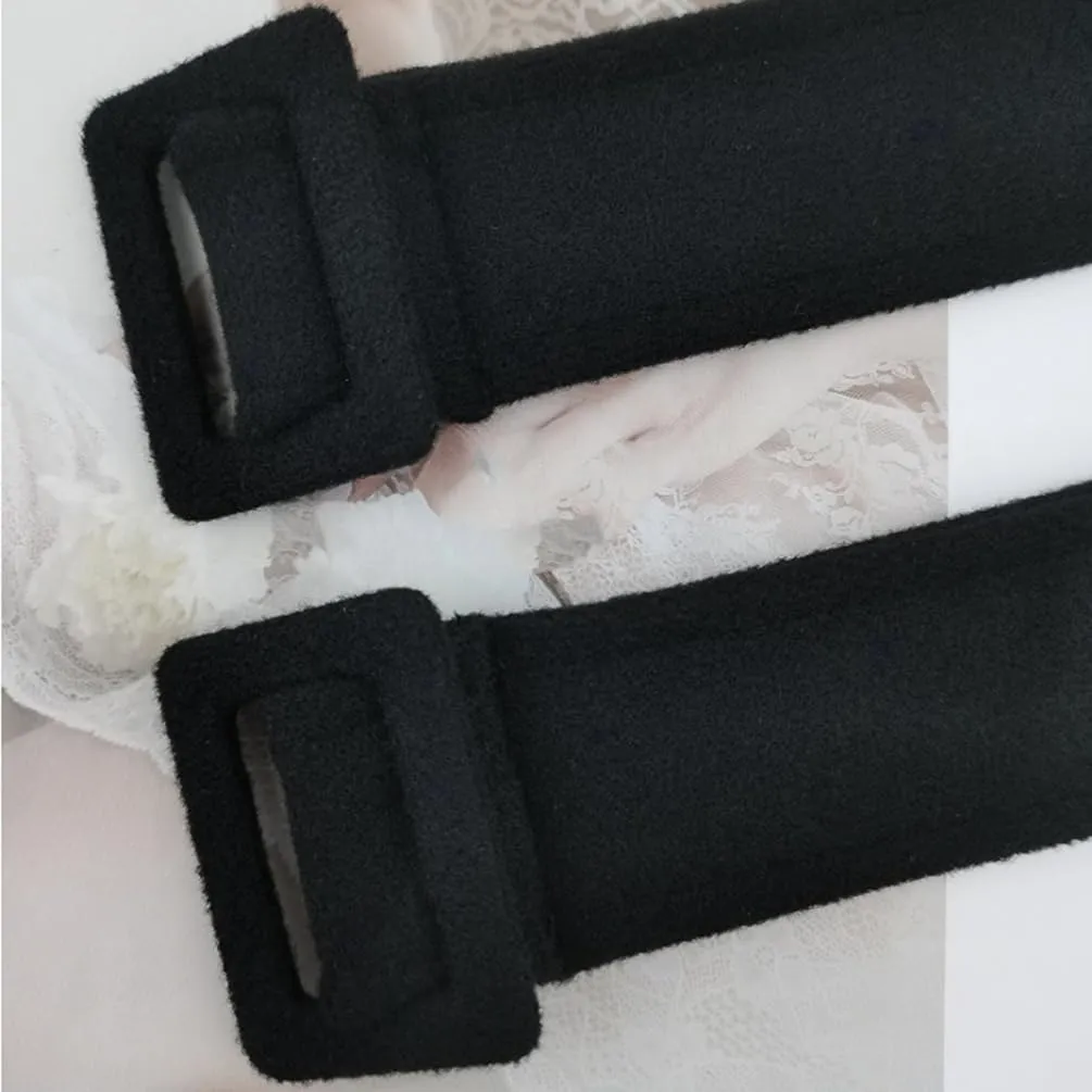 Black Tweed Coat Sleeve Band Faux Wool Cuff Straps Replacement for Winter Thick Trench Coat Jacket