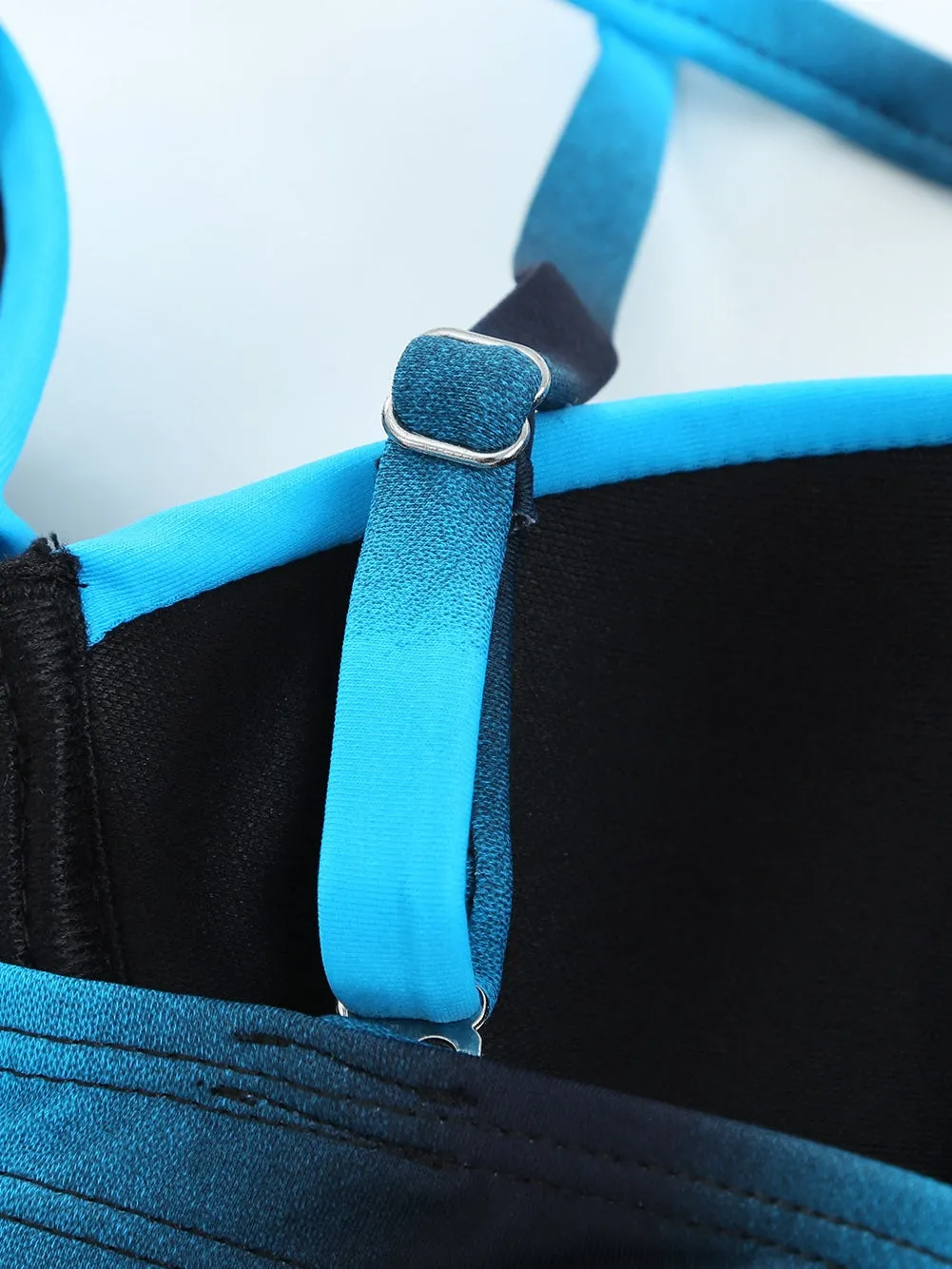 Blue Black Ombre Shading Bikini Set with Boardshort - Summer Beach Duo