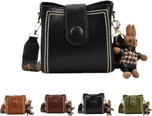 Bootara Bucket Bag, Adjustable Women'S Vintage Bunny Charm Bucket Bags, Spacious Travel Tote