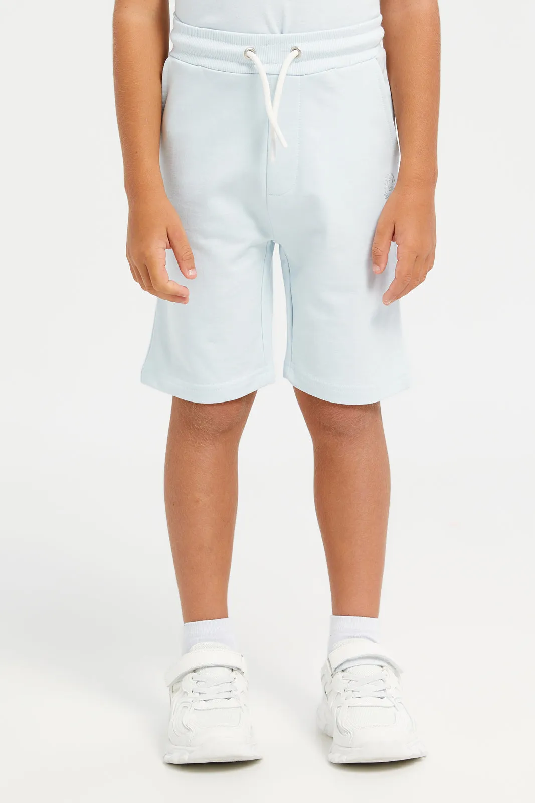 Boys Navy And Blue Active Shorts Set (2 Piece)