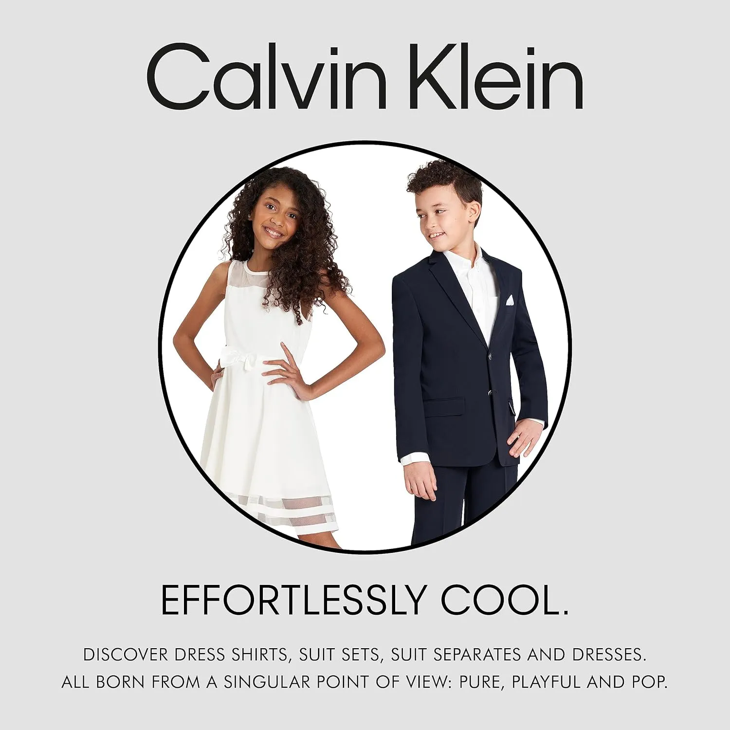 Calvin Klein Boys' Blazer Suit Jacket, 2 Single Breasted Closure, Buttoned Cuffs & Front Flap Pockets