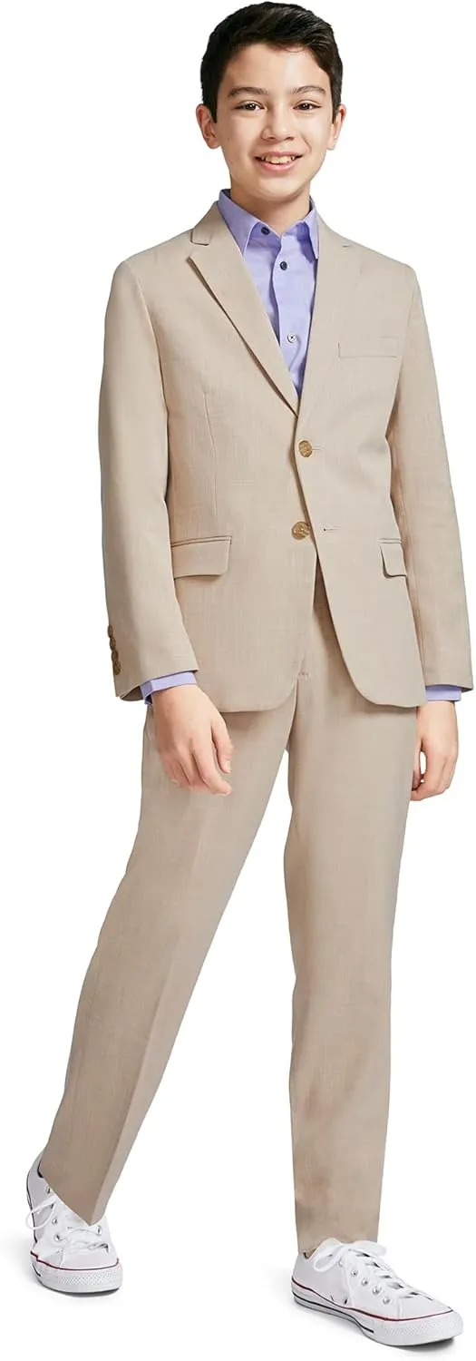 Calvin Klein Boys' Blazer Suit Jacket, 2 Single Breasted Closure, Buttoned Cuffs & Front Flap Pockets