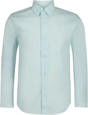 Calvin Klein Boys' Long Sleeve Slim Fit Dress Shirt, Button-Down Style with Cuffs & Shirttail Hem