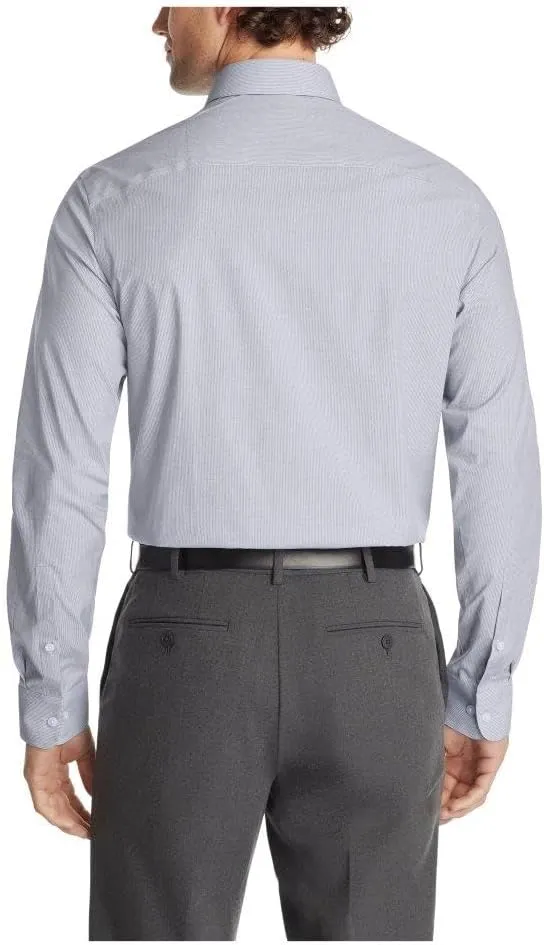Calvin Klein Men's Non Iron Slim Fit Herringbone French Cuff Dress Shirt