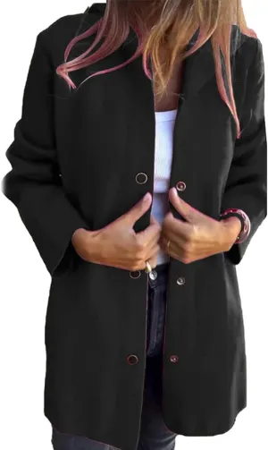 Casual Single Breasted Hooded Jacket, Trench Coat for Women 2024, Pea Coat Single Breasted Long Coats for Women