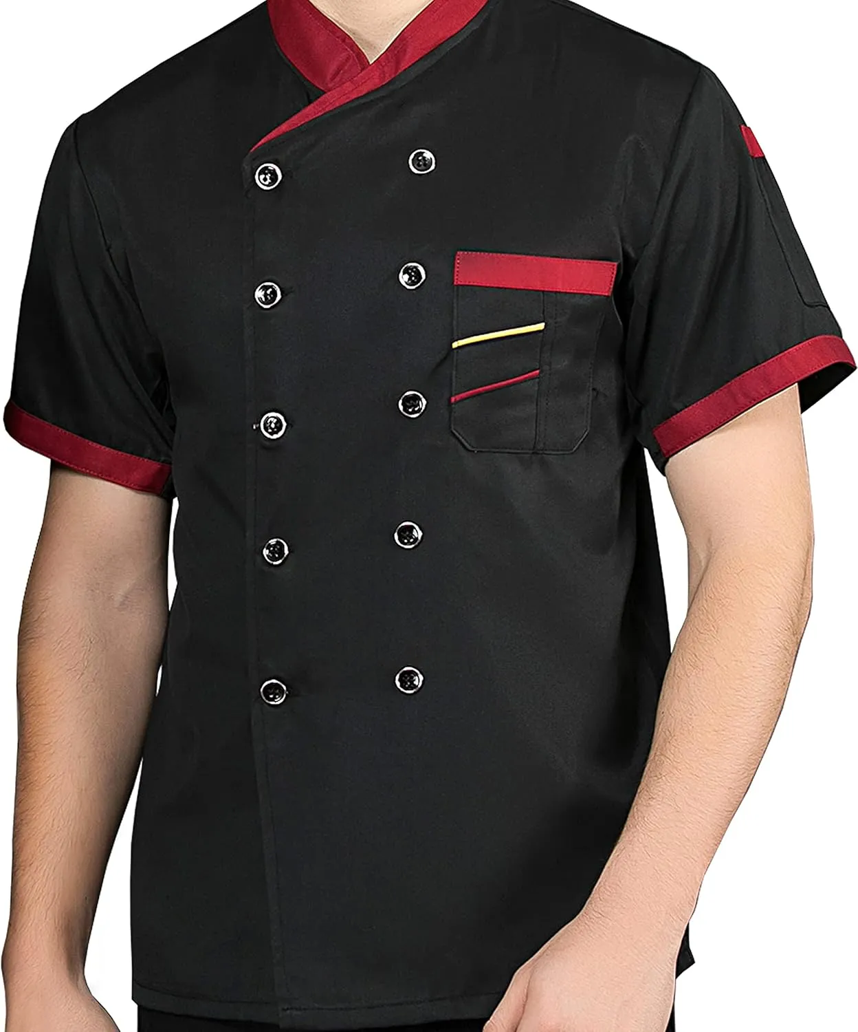 Chef Short Sleeve Unisex Classic Double-Breasted Coat Jacket