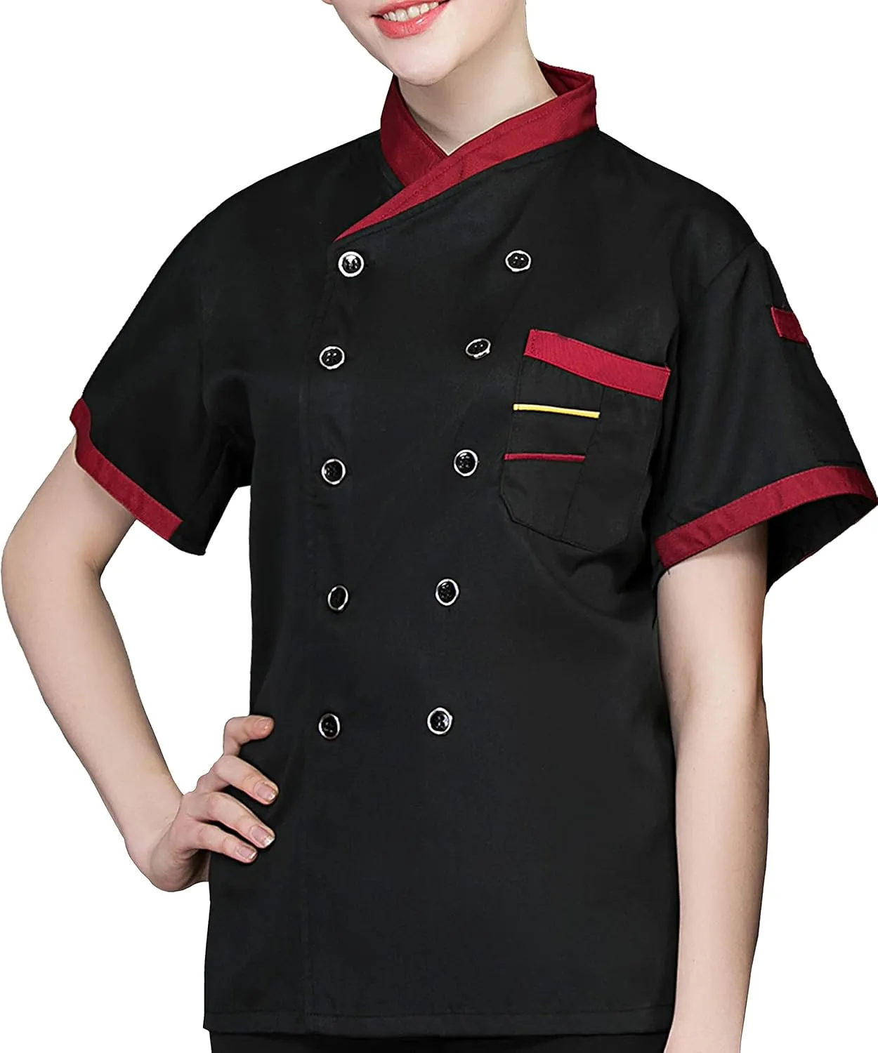 Chef Short Sleeve Unisex Classic Double-Breasted Coat Jacket