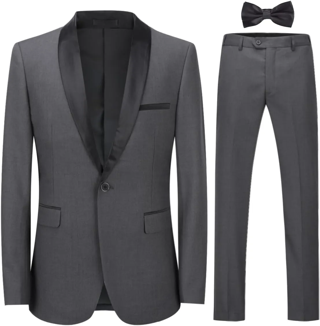 Cloudstyle Mens Tux Suits 2-Piece Shawl Collar Solid Prom Party Jacket Coat Pants Sets