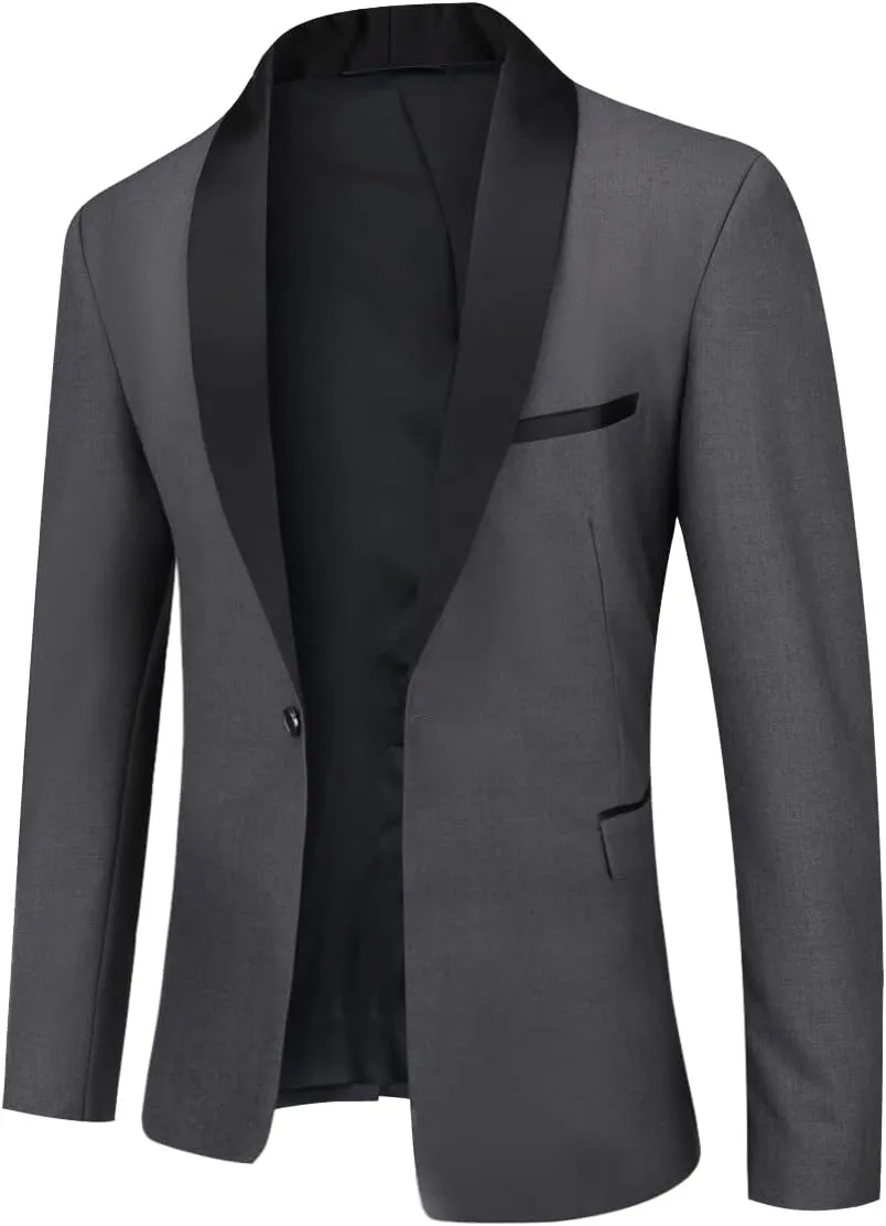 Cloudstyle Mens Tux Suits 2-Piece Shawl Collar Solid Prom Party Jacket Coat Pants Sets