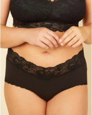 Curvy Boyshorts with Lace - Black *FINAL SALE*