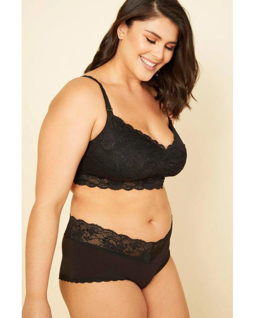 Curvy Boyshorts with Lace - Black *FINAL SALE*